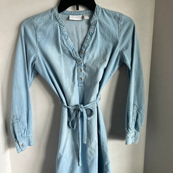 Children's Place Girls Denim Tunic Dress Size L 10/12 30"L - Picture 1 of 5